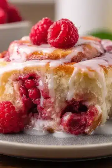 Raspberry Sweet Rolls with Lemon Glaze