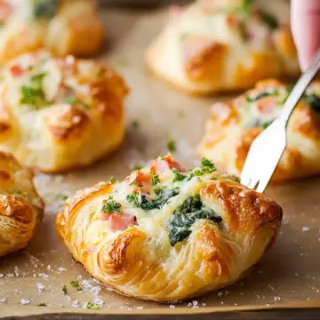 Ham and Cheese Spinach Puffs