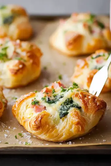 Ham and Cheese Spinach Puffs