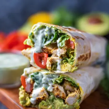 Avocado Ranch Chicken Burrito Wraps