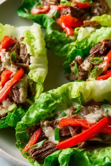 Philly Cheesesteak Cabbage Wraps