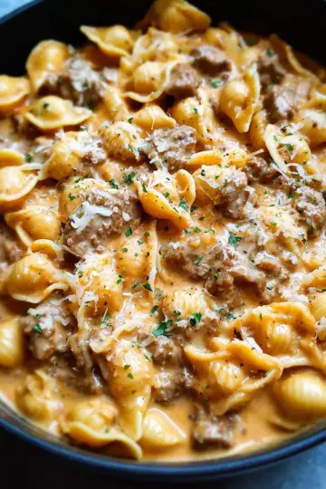 Creamy Beef and Shells