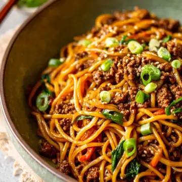 Mongolian Ground Beef Noodles