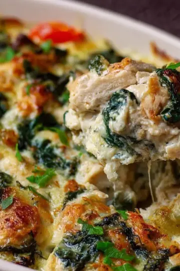 Chicken and Spinach Casserole with Cream Cheese