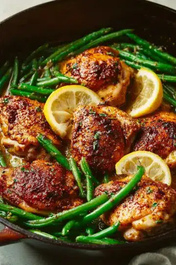 Lemon Garlic Butter Chicken and Green Beans Skillet