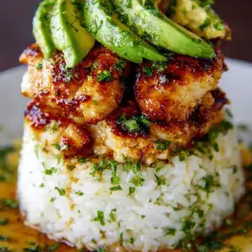 Honey Lime Chicken & Avocado Rice Stack